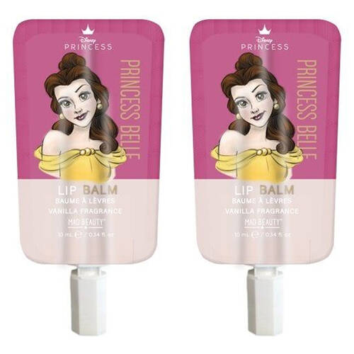 2PK Disney Pure Princess Vanilla Scented Moisturising Lip Balm Belle 10ml Clear
