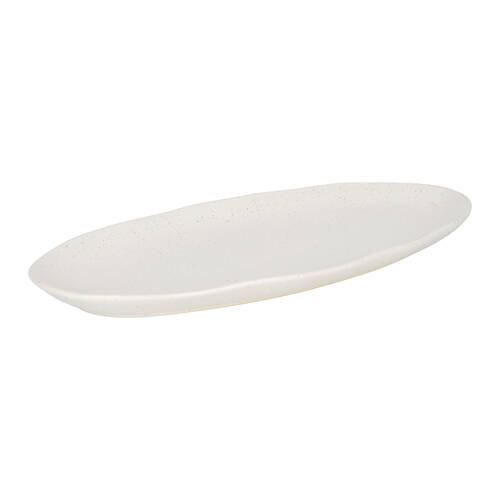 NF Living Oval Plate 37x18 Ceramic Natural Finish Stoneware Dinnerware White