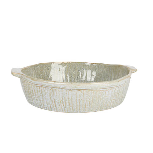 NF Living Round Baker 31x28x7 Durable Ceramic Baking Dish Bakeware Green