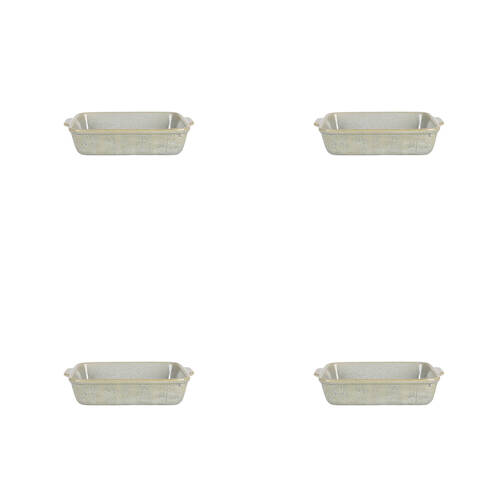 4PK NF Living Rectangular Bake Dish 24x15x5 Durable Ceramic Bakeware Green