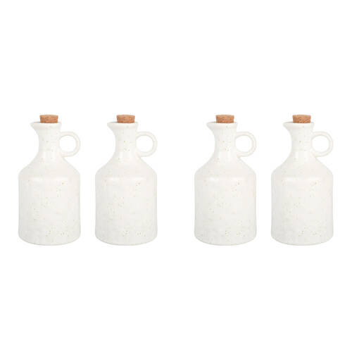 2x 2pc NF Living Oil Vessel 450ml Ceramic Bottles Stoneware Kitchenware White