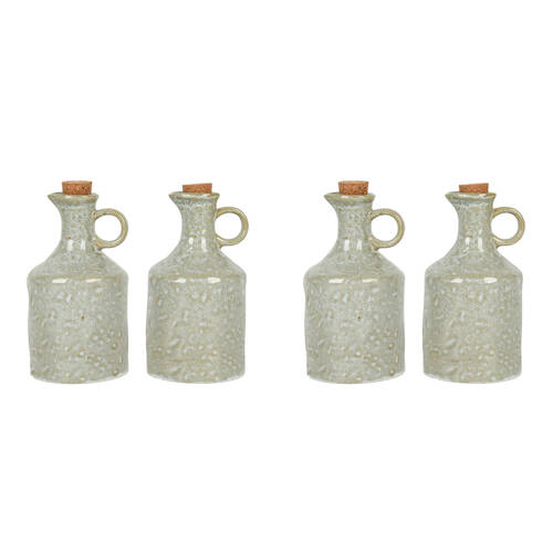 2x 2pc NF Living Oil Vessel 450ml Ceramic Bottles Stoneware Kitchenware Green