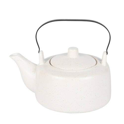 NF Living Infusio 1200ml Teapot Stoneware Modern Design Kitchenware White