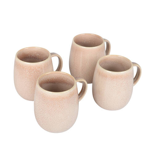 4pc NF Living Snug Mug 350ml Capacity Ceramic Mugs Stoneware Dinnerware Nude 
