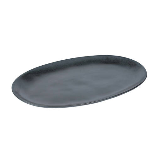 NF Living Ovalo Oval Plate 42x25x3 Reactive Glaze Stoneware Dinnerware Charcoal