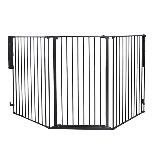 DogSpace Rocky Large Extra Tall Safety Gate Adjustable 104.5x221cm Dog/Pet BLK