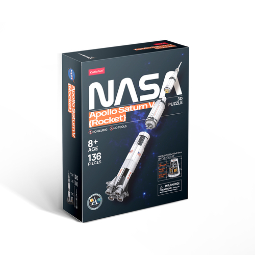 136pc CubicFun Apollo Saturn V Rocket 3D Puzzle Toy 8y+