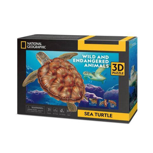 National Geographic Sea Turtle 3D Puzzle 22.5x27cm Game 8y+