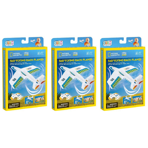 3PK National Geographic 360° Flying Back Planes Kids/Childrens 3D Puzzle 8y+