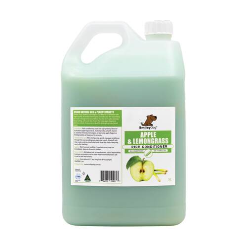 Smiley Dog Pet Grooming Cleaning Conditioner Bottle 5L Apple & Lemongrass