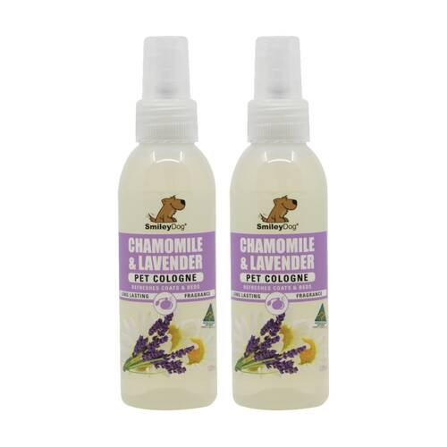 2PK Smiley Dog Pet Grooming Cologne Spray Bottle 125ml Chamomile & Lavender