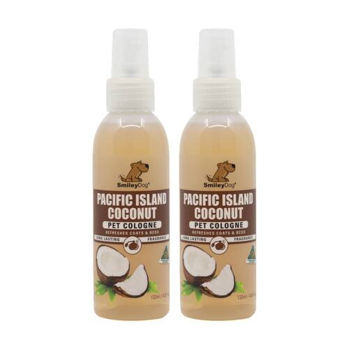 2PK Smiley Dog Pet Grooming Cologne Spray Bottle 125ml Pacific Island Coconut