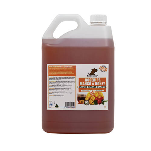 Smiley Dog Grooming Washing Care Shampoo Rosehips Mango & Honey 5L
