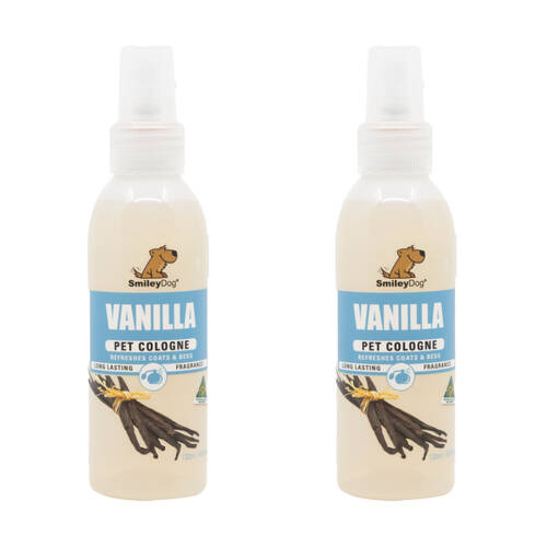 2PK Smiley Dog Pet Grooming Cologne Spray Bottle 125ml Vanilla