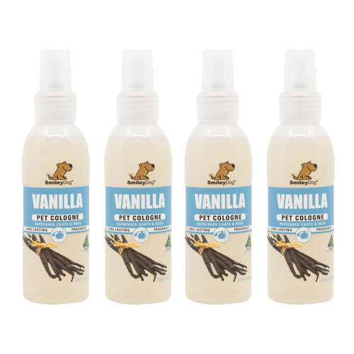 4PK Smiley Dog Pet Grooming Cologne Spray Bottle 125ml Vanilla