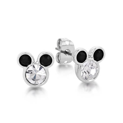 Couture Kingdom Disney Mickey Mouse Crystal Stud Earrings Silver