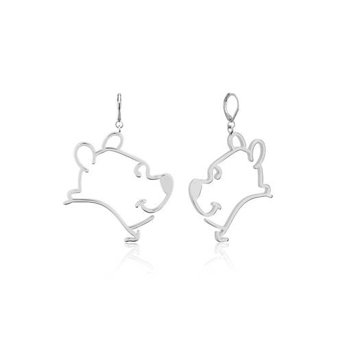 Couture Kingdom Disney Winnie The Pooh Outline Drop Earrings Silver