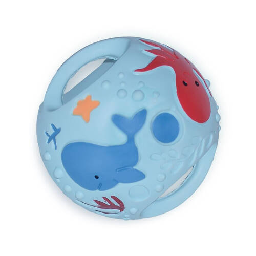 Tikiri Ocean Blue Grabbing Ball Soft Natural Rubber Baby Teething Toy