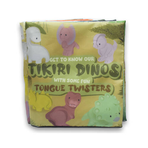 Tikiri Dino Tongue Twisters Fabric Educational Bathtime & Naptime Kids Book