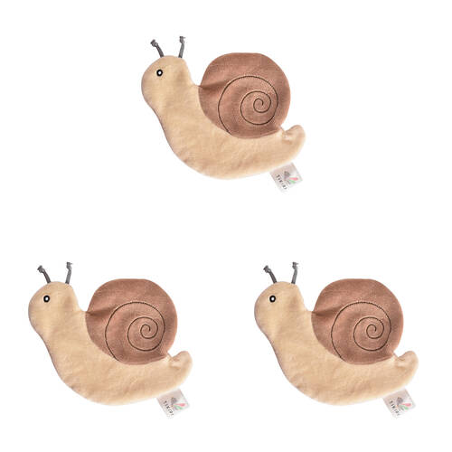 3PK Tikiri Snail Crinkle Scrunchie Baby 93208 Teether/Rattle Toy 0m+