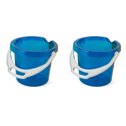 2PK Dantoy Classic Transparent 1.2L Bucket w/ Lip Kids - Assorted 2y+