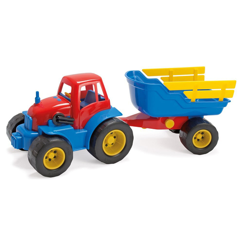 Dantoy Classic Tractor w/ Trailer Kids 16.5cm Sandpit Toy 2y+