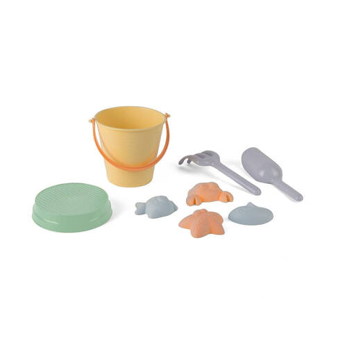 Dantoy Plastic Bucket Set w/ Net Sandpit Toys - Pastel 2y+