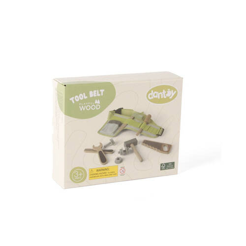 11pc Dantoy Playful Wood Pretend Play Toy - Tool Belt 3y+