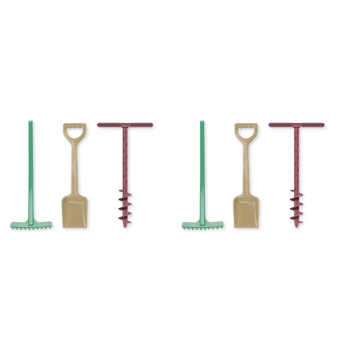 2PK 3pc Dantoy Blue Marine Toys Sand Drill/Shovel/Rake Kids Outdoor Toy Set 2+