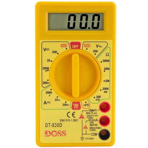LCD Digital Multimeter 200V 1000V Safety Probes