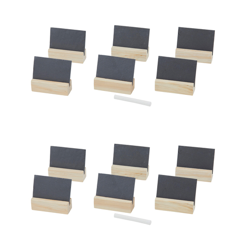 2x 7pc Davis & Waddell Slate/Wood Name Card Set 8x7cm - Multi-Coloured