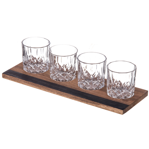 5pc Davis & Waddell Fine Foods Whisky Flight Set Tumbler - Clear/Natural