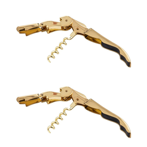 2PK Davis & Waddell Fine Foods Raymond Corkscrew Gold 12x2.5cm - Gold