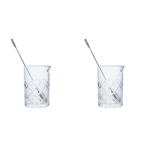2PK Davis & Waddell Fine Foods Mixing Glass w/ Stirrer Clear 600ml