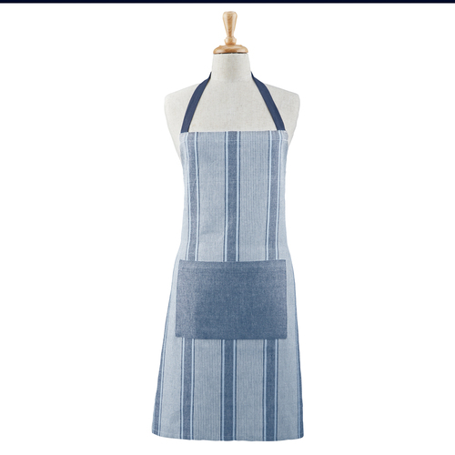 Davis & Waddell Ellis Cotton Butcher Apron 70x80cm - Blue/White Stripe