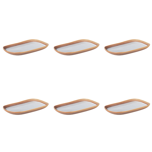6PK Davis & Waddell Aria Stoneware Platter 24cm Natural