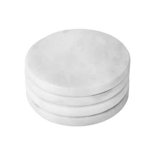 4pc Davis & Waddell Nuvolo Marble Coaster Set Round Grey 10x10cm