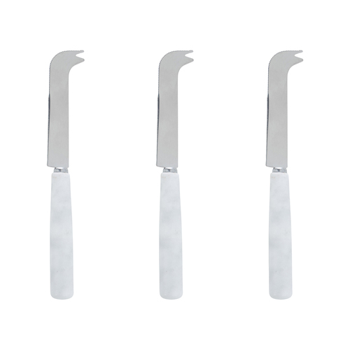 3PK Davis & Waddell Nuvolo Marble Cheese Knife 19x3cm - White