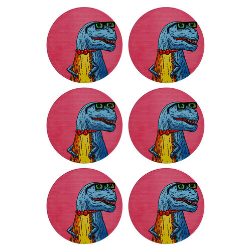 6PK Maxwell & Williams Mulga The Artist 10.5cm Round Ceramic Coaster - Trex