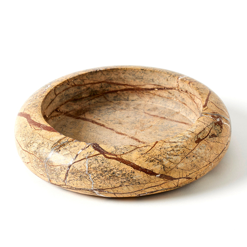 Pilbeam Living Omnia Round Marble Shallow Bowl Forest Brown 20cm
