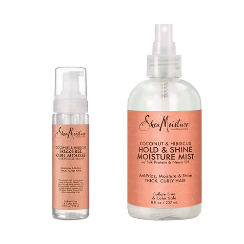 2pc Shea Moisture Coconut & Hibiscus Frizz Free Curl Mousse & Moisture Mist Set