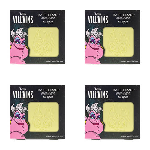 4PK Disney Pop Villains Ursula Creamy Coconut Scented Bath Fizzer 130g Yellow