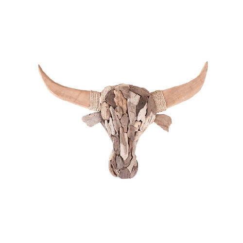 Darlin Handmade Driftwood Bulls Head Wall Art Home Office Decor 44x64cm