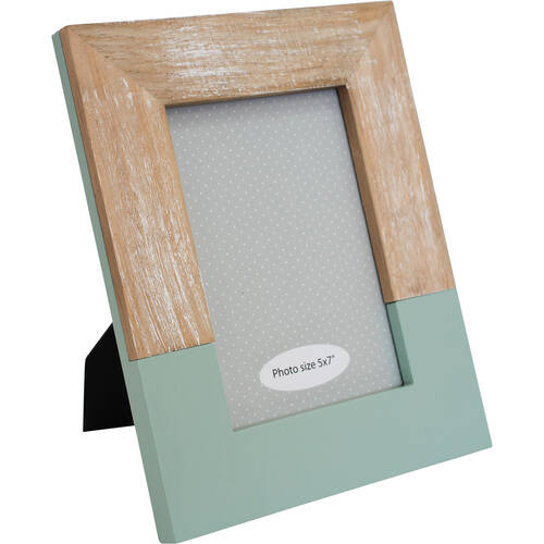 LVD Pinewood Modern Glass Photo/Picture Frame 5x7 20.5x2x26cm Sage