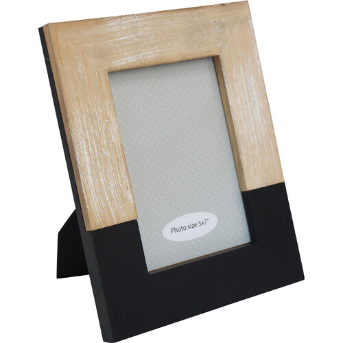 LVD Modern Coal Pine Wood/MDF/Glass 5x7" Photo Frame Display