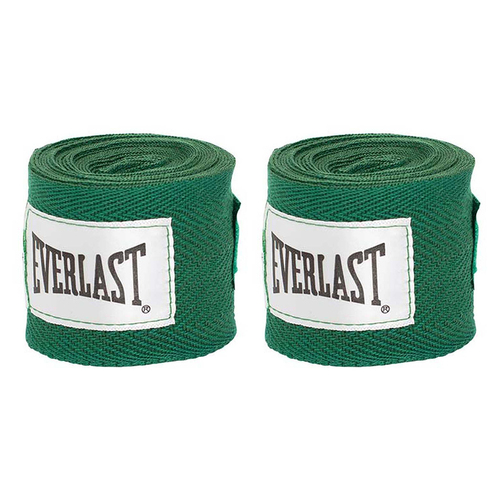 2x Everlast 108"/280cm Boxing/MMA Training Fist/Hand Protection Wraps - Green
