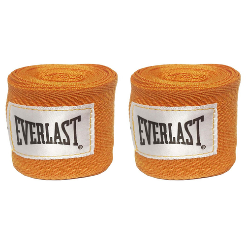 2x Everlast 108"/280cm Boxing/MMA Training Fist/Hand Protection Wraps - Orange