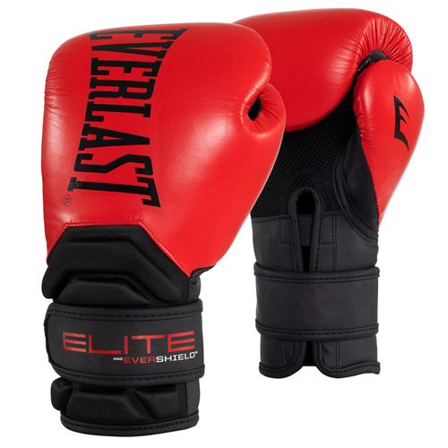 Everlast Contender Elite Leather Boxing Glove Pair 16oz Red/Black