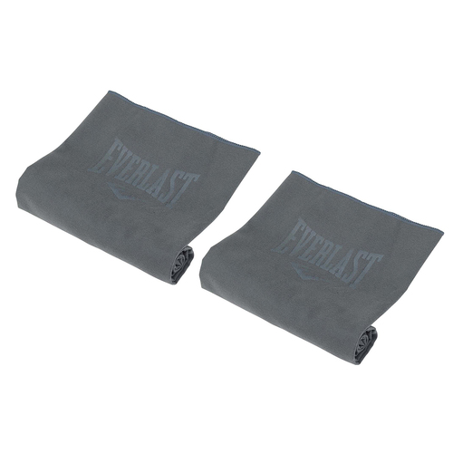 2x Everlast Quick Dry Towel Workout Weight Lifting/Exercise Grey