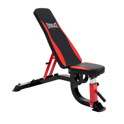 Everlast Adjustable FID Gym Workout Bench Black/Red